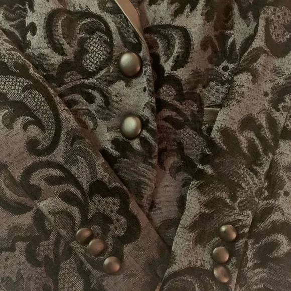 Marciano Brocade Blazer with faux leather buttons and trim - Picture 3 of 6